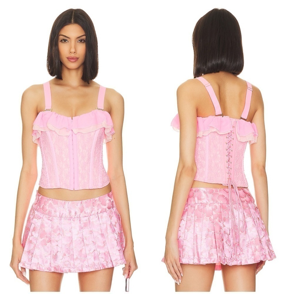 FREE PEOPLE x HAH Seams Like A Princess Corset In Rose Quartz